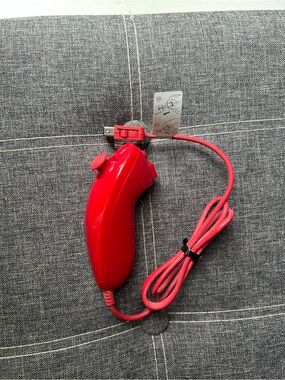 Official Nintendo Wii Red Nunchuk Controller OEM
